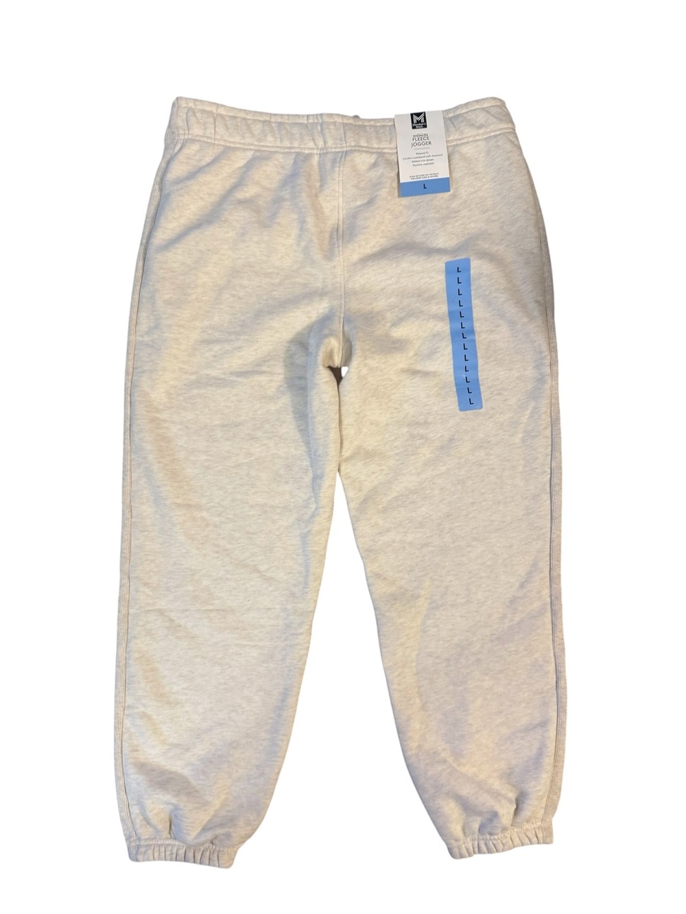 Cream Elastic-Waist Jogger Pants & Cropped Zip Collar Crew Neck Sweater Pull-On - Picture 7 of 10